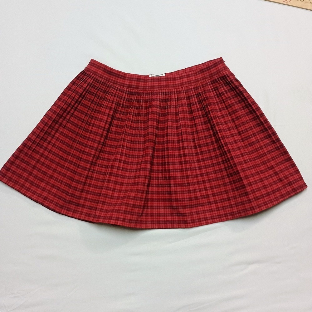 BDG urban outfitters Red Mini Pleated Red Plaid Holiday Christmas Punk Concert